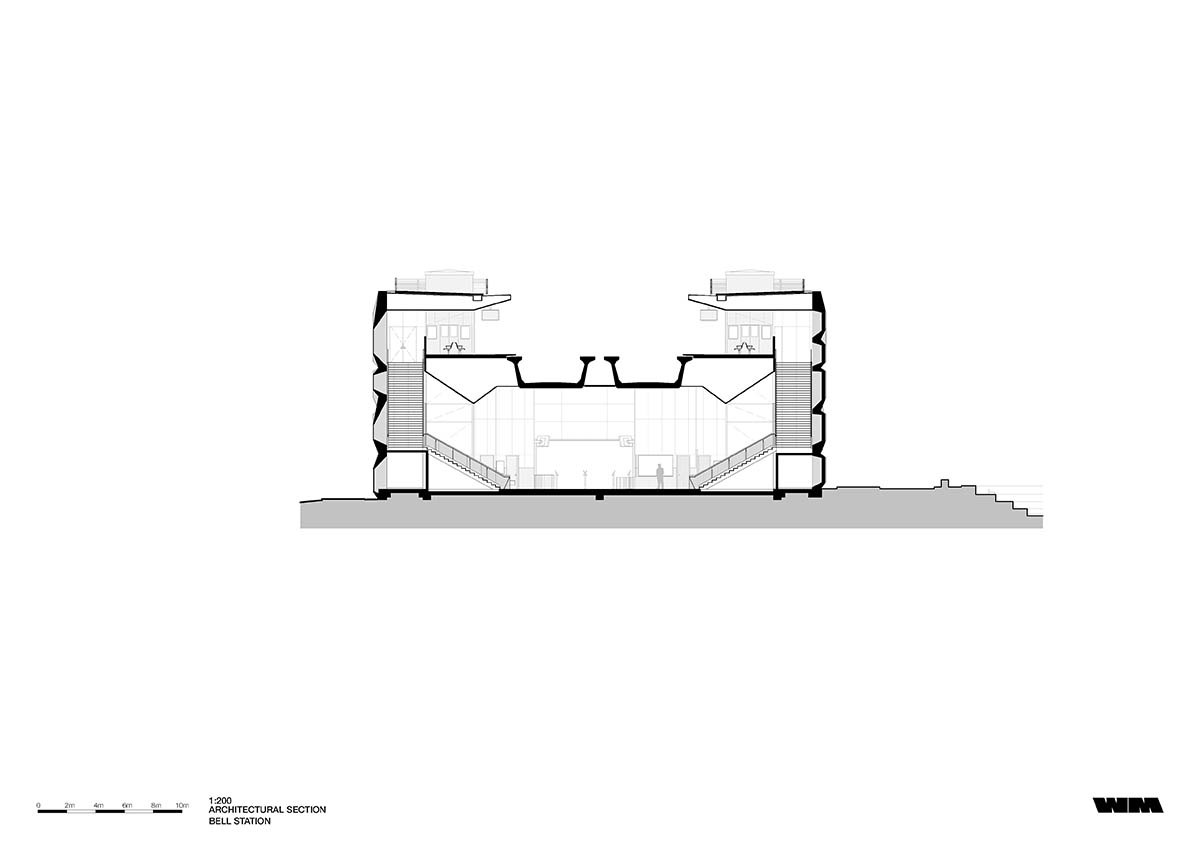 Wood Marsh abstracts Darebin’s roofscape into a 3D concrete pattern for Bell and Preston Stations