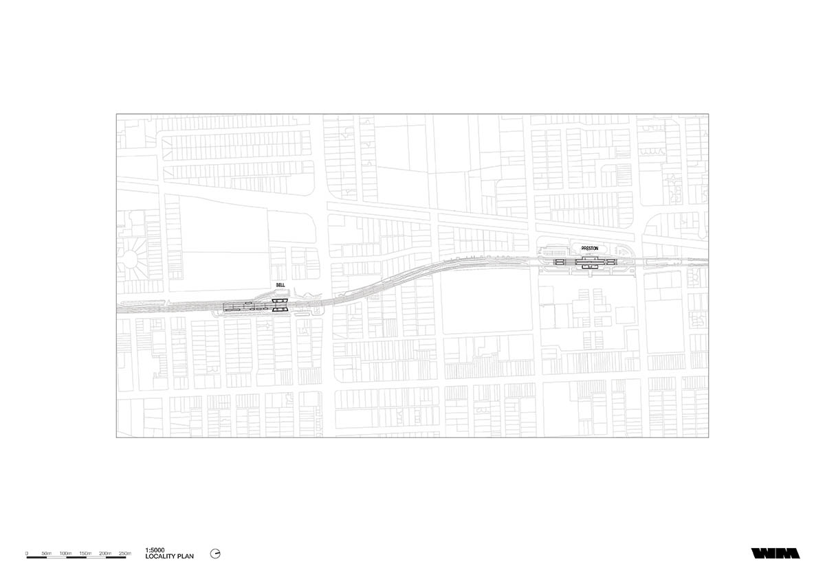 Wood Marsh abstracts Darebin’s roofscape into a 3D concrete pattern for Bell and Preston Stations