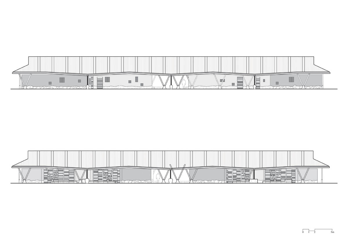 Localworks built junior school with organically shaped classrooms made of earthbags in Uganda 