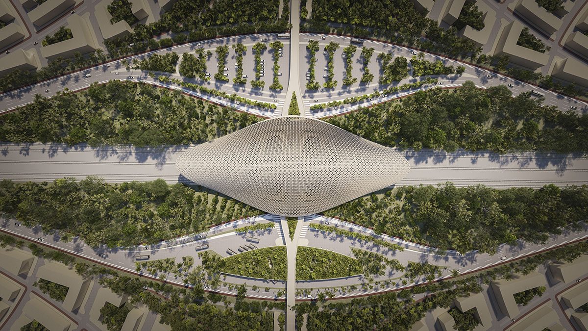 Aidia Studio designs wavy and open latticed roof for Tulum Train Station