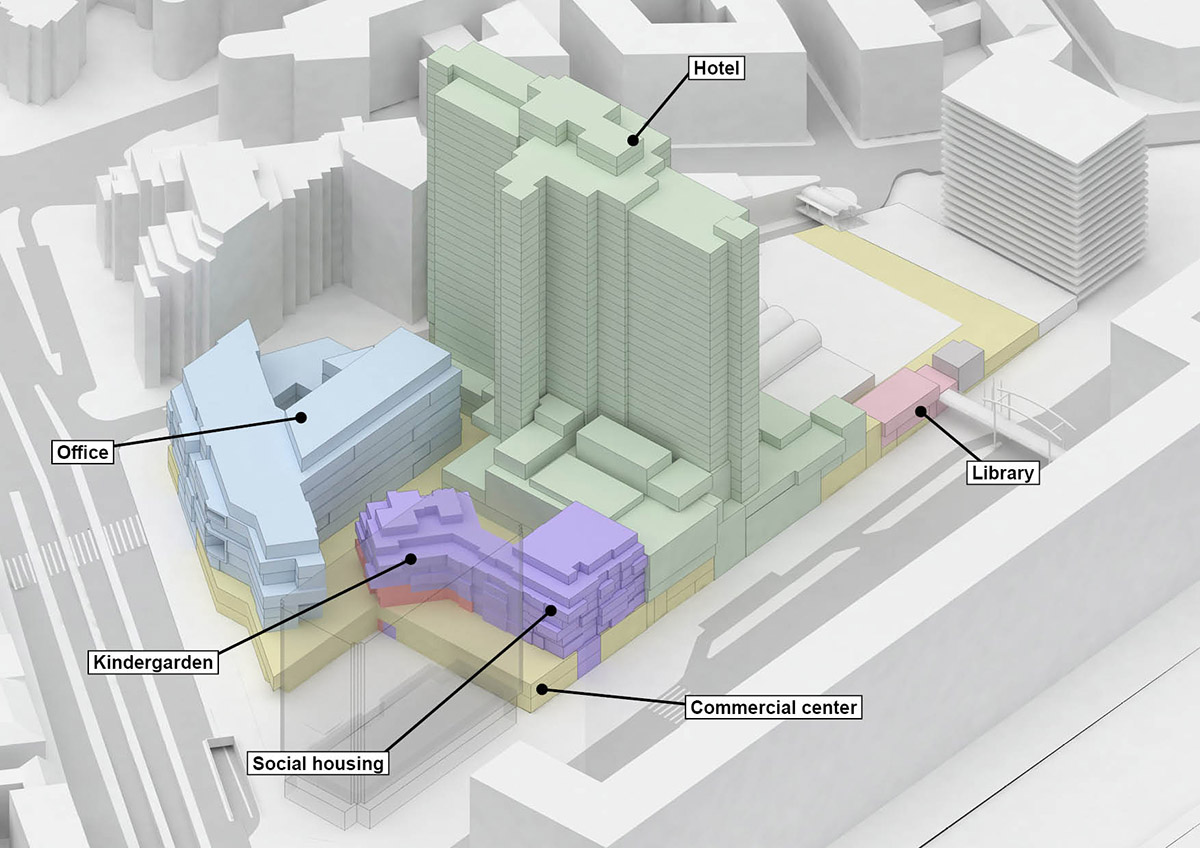 MVRDV's urban integration and rooftop extension for 1970s shopping centre breaks ground in Paris