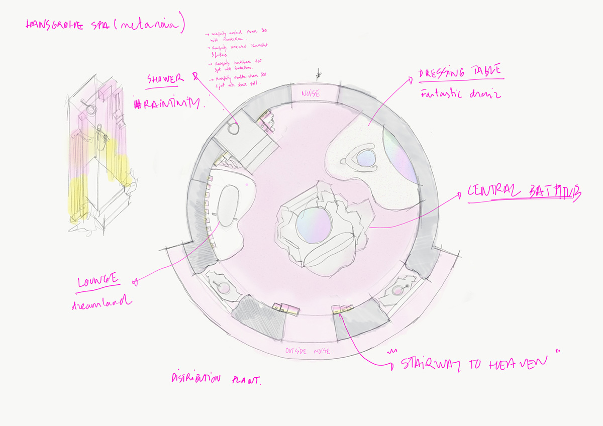 Patricia Bustos Studio creates fully pinkish utopian interior for Metanoia Installation in Madrid