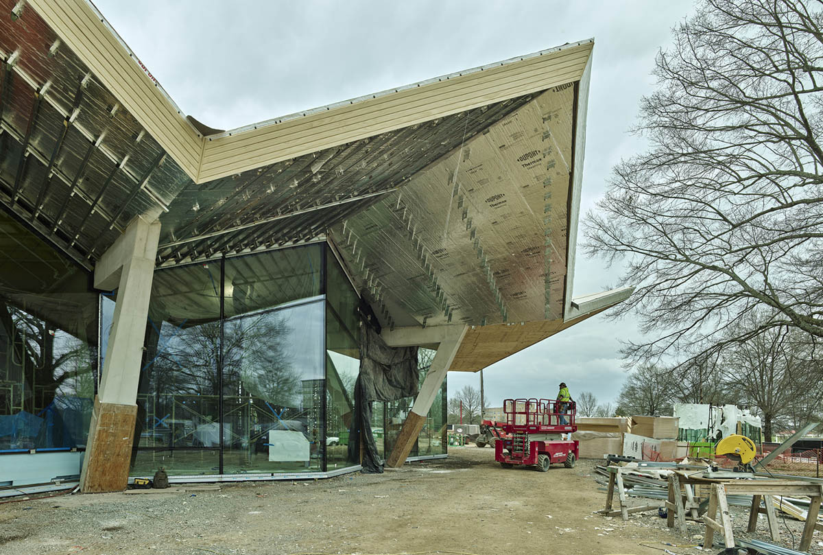 Studio Gang's Arkansas Museum of Fine Arts takes shape with folded concrete roof in Little Rock