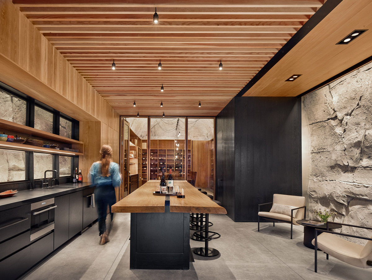 Clayton Korte creates private wine cave embedded into native landscape of Texas hillside