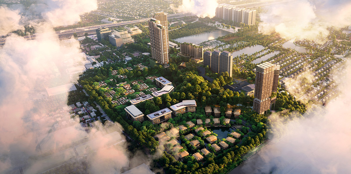 Foster + Partners' new residential-led masterplan for Bangkok features a large forest at its center