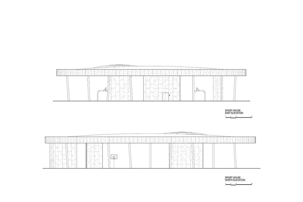 Adjaye Associates creates a pavilion-like basketball court for Detroit