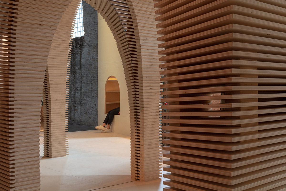 Alison Brooks Architects' Wooden Installations Explore 4 Totems in Housing at Venice Biennale