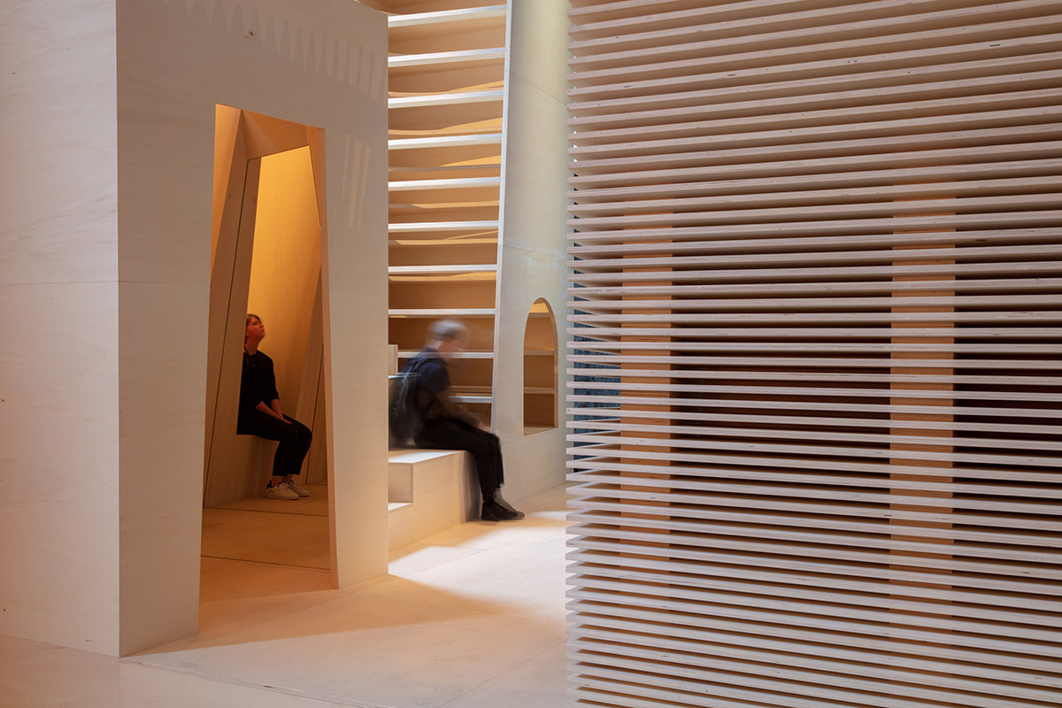 Alison Brooks Architects' Wooden Installations Explore 4 Totems in Housing at Venice Biennale