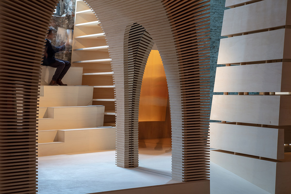Alison Brooks Architects' Wooden Installations Explore 4 Totems in Housing at Venice Biennale