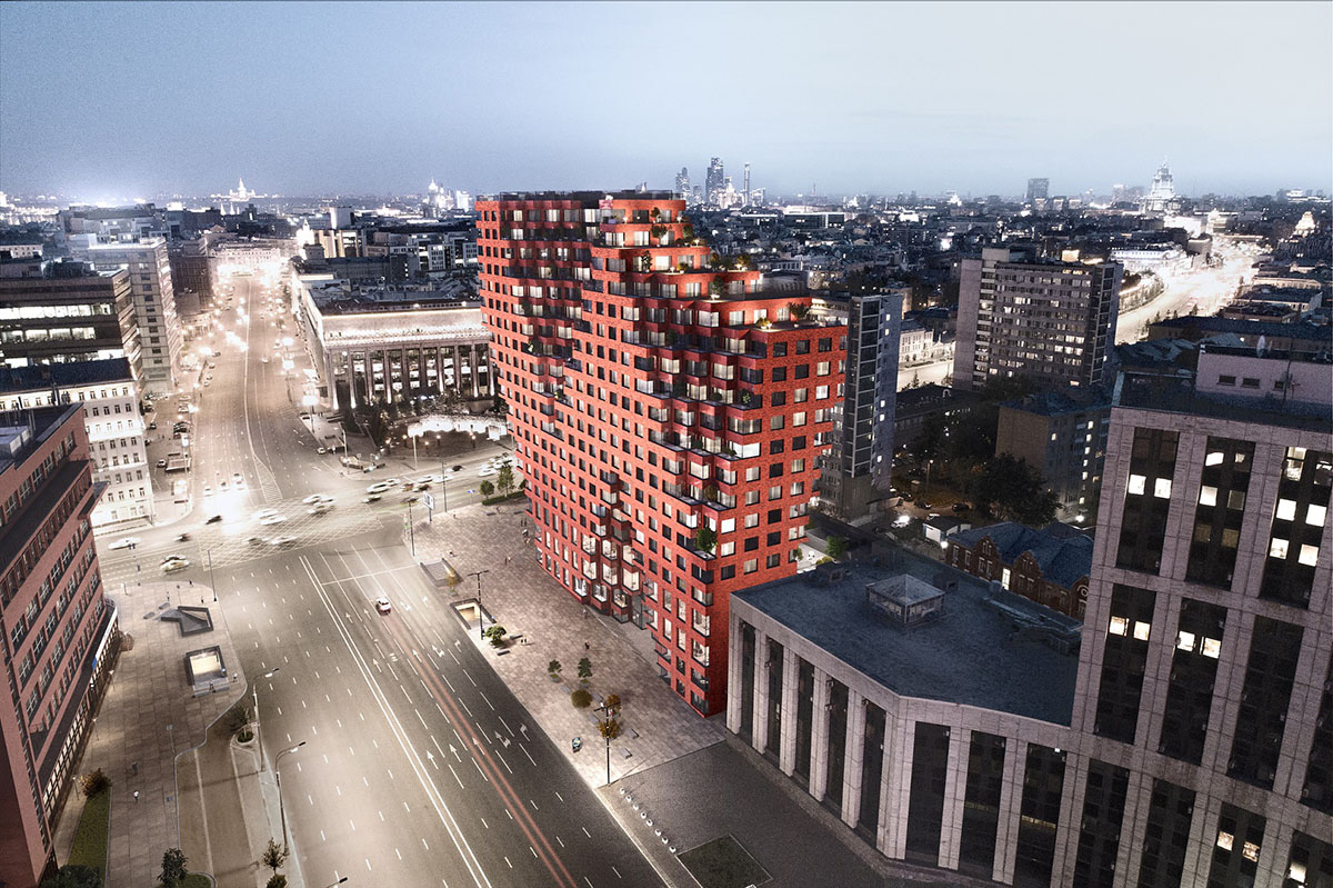 MVRDV updates visuals for its carved mixed-use tower in Moscow