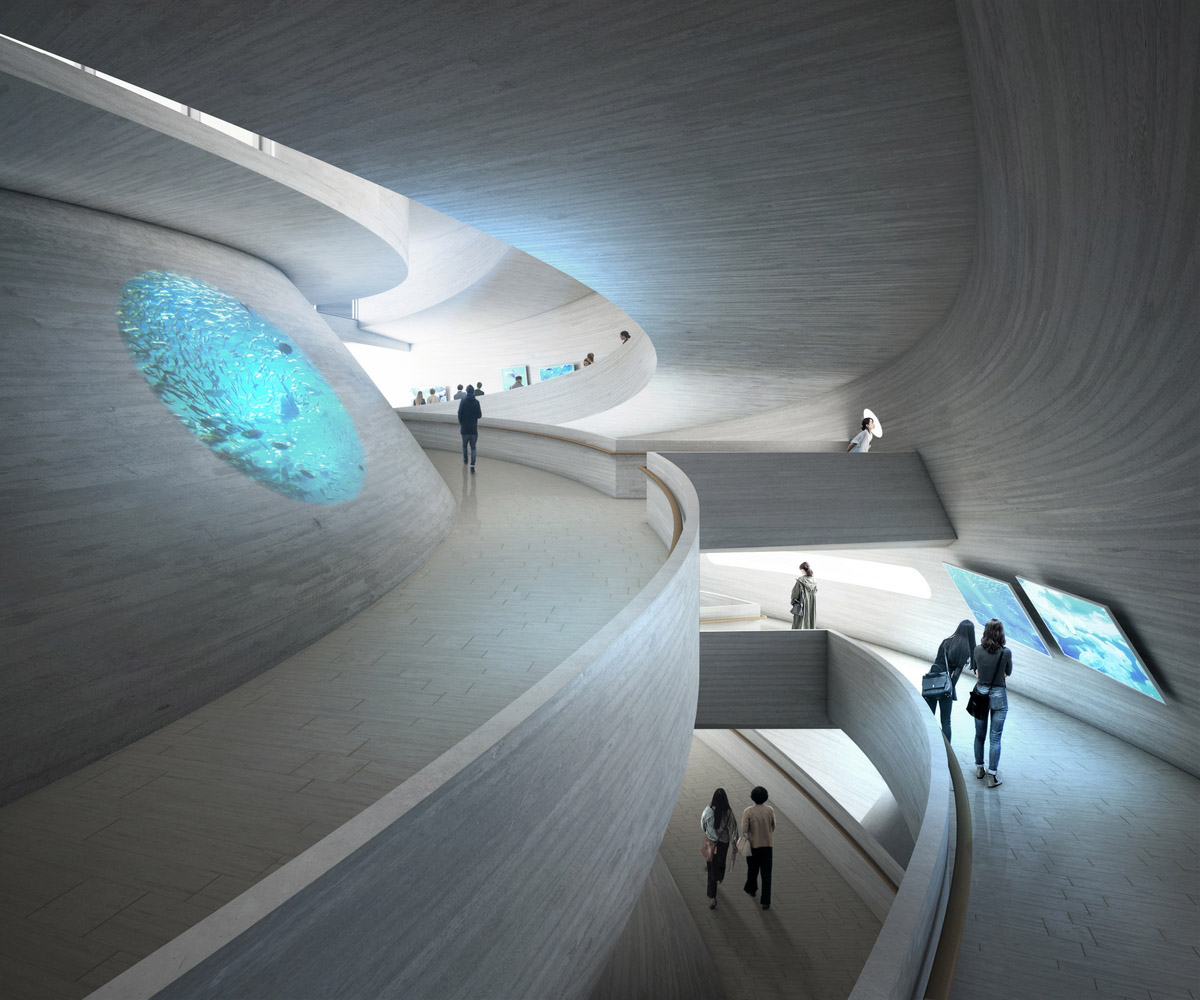 OPEN reveals its curvilinear Sun Tower with sliced silhouette on Yantai coast