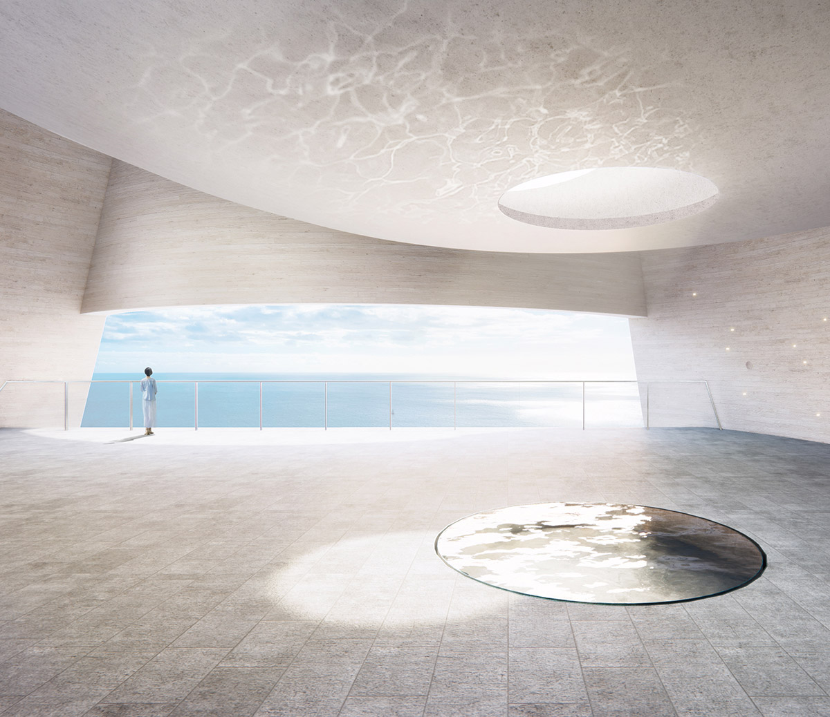 OPEN reveals its curvilinear Sun Tower with sliced silhouette on Yantai coast