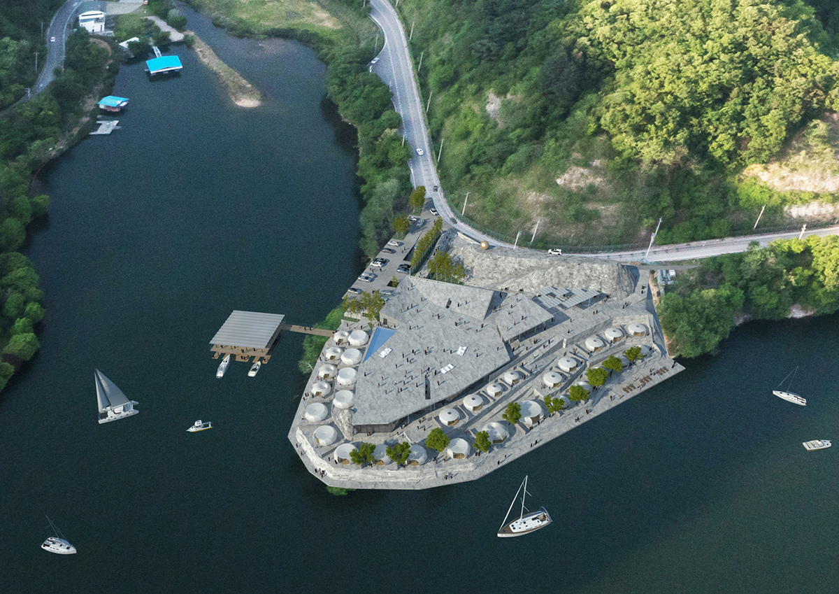 ArchiWorkshop combines oval guest rooms with museum in one landscape in South Korea