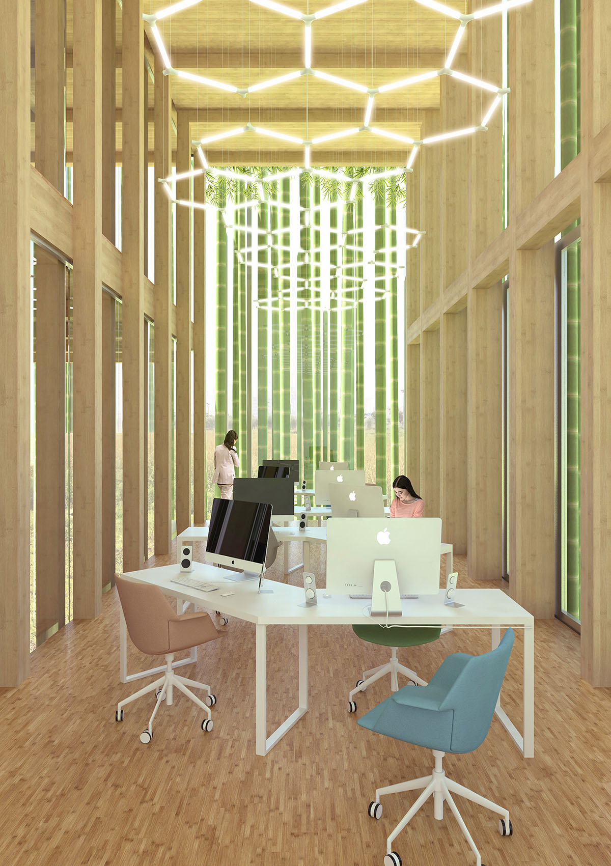 Barberio Colella ARC + Angelo Figliola design Bamboo Office for a new green district in Changzhou