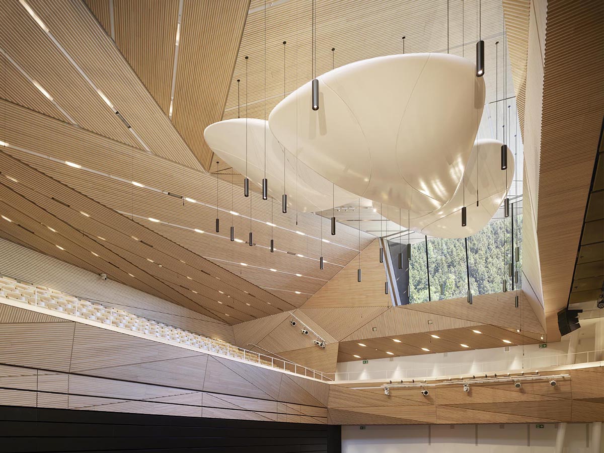 Studio Seilern Architects completes first major purpose-built concert hall in Swiss Alpine village