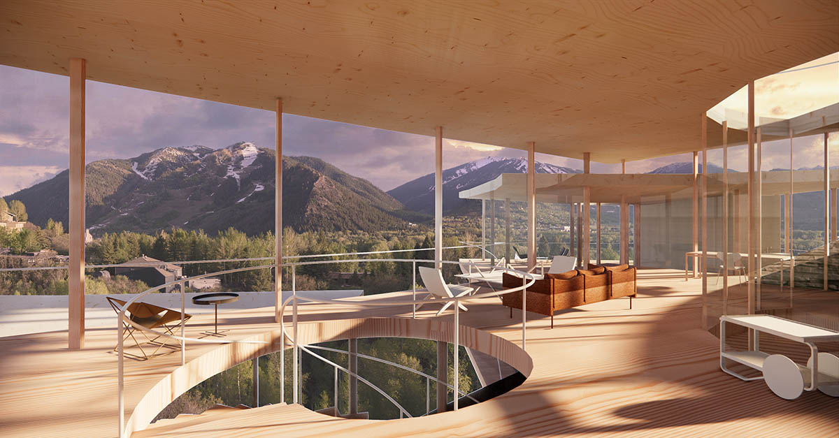 NO ARCHITECTURE designs residence with five ascending pavilions on Red Mountain in Aspen