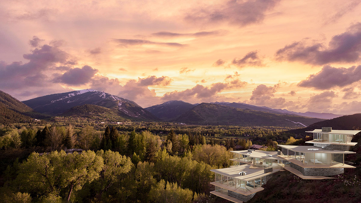 NO ARCHITECTURE designs residence with five ascending pavilions on Red Mountain in Aspen
