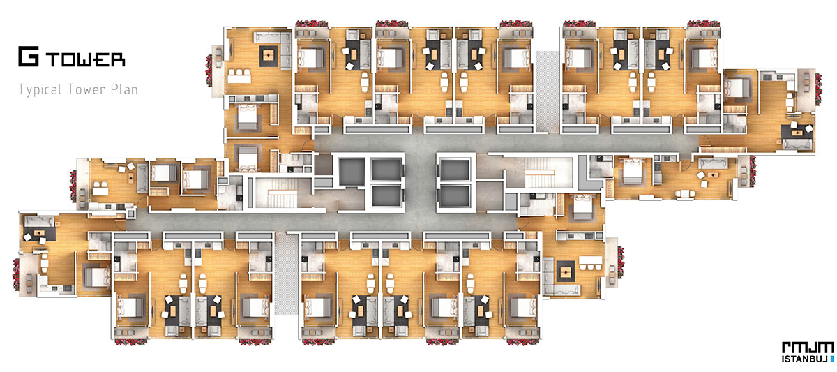 RMJM adds new vertical village to Istanbul skyline highlighted with black-framed fragmented facade