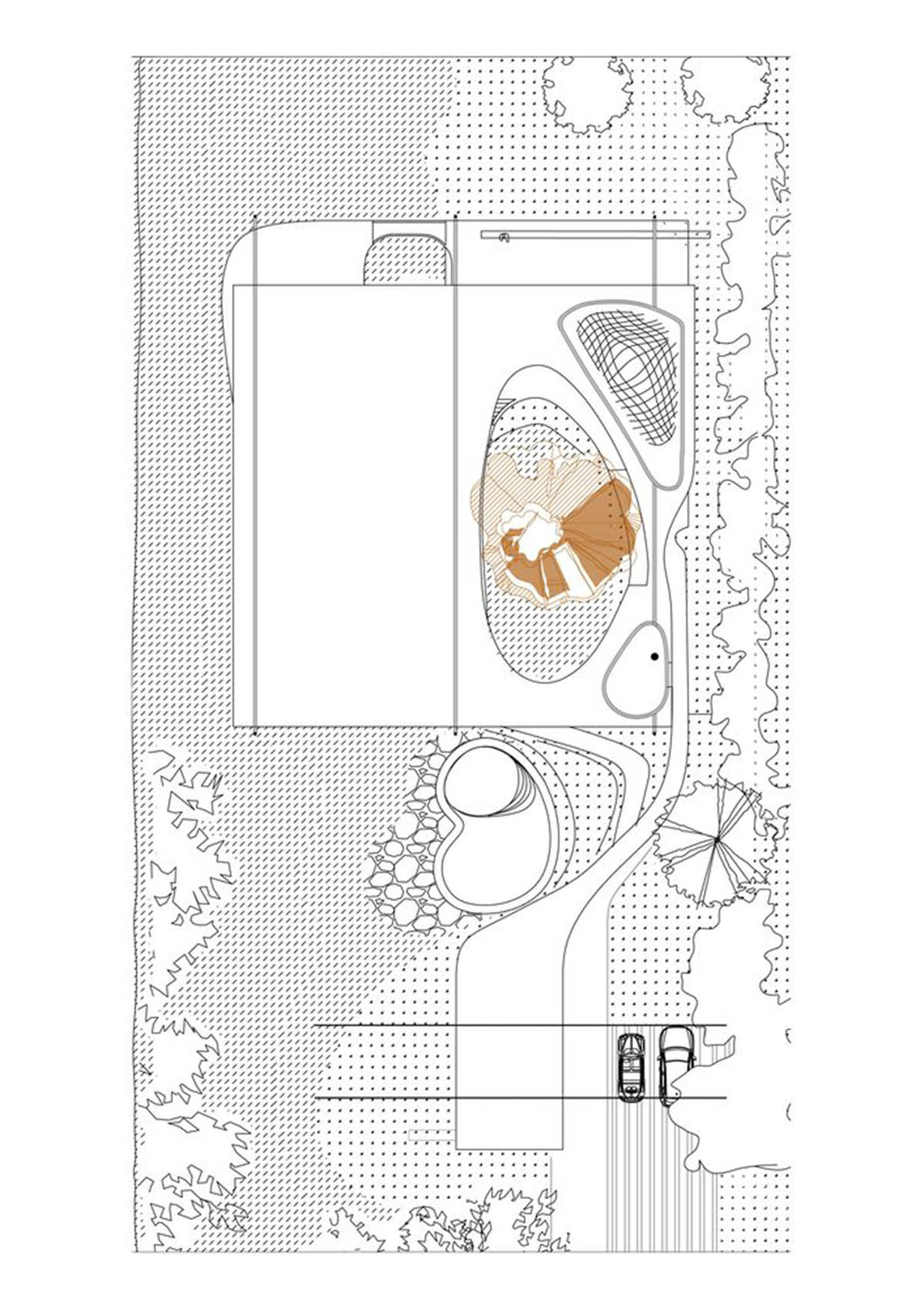 Slender, curvaceous canopy wraps organically-shaped Rita House in Argentinean forest