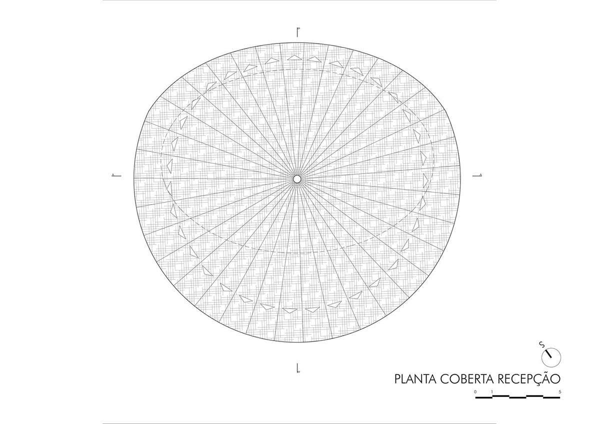 Lins Arquitetos Associados built village comprised of circular chalets overlooking coconut groves 