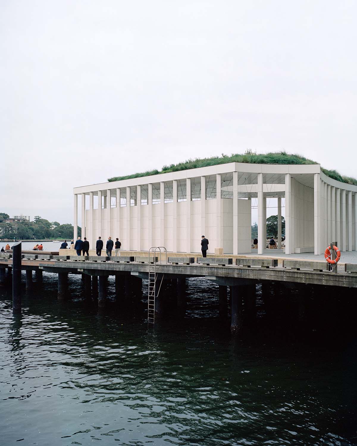 Pier Pavilion, made of recycled oyster shell terrazzo, opens on Sydney Harbour 