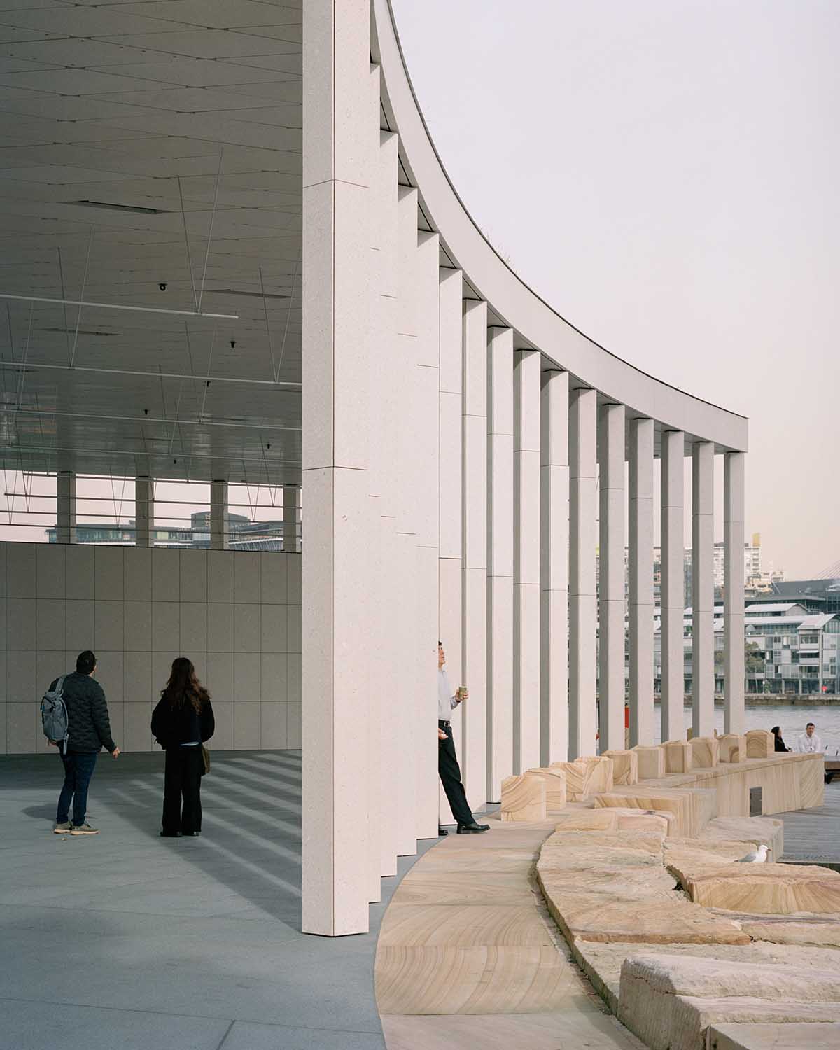 Pier Pavilion, made of recycled oyster shell terrazzo, opens on Sydney Harbour 