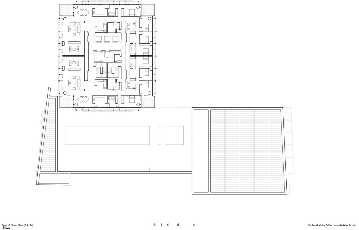 Richard Meier & Partners’ first residential tower features Bauhaus design principles of Tel Aviv
