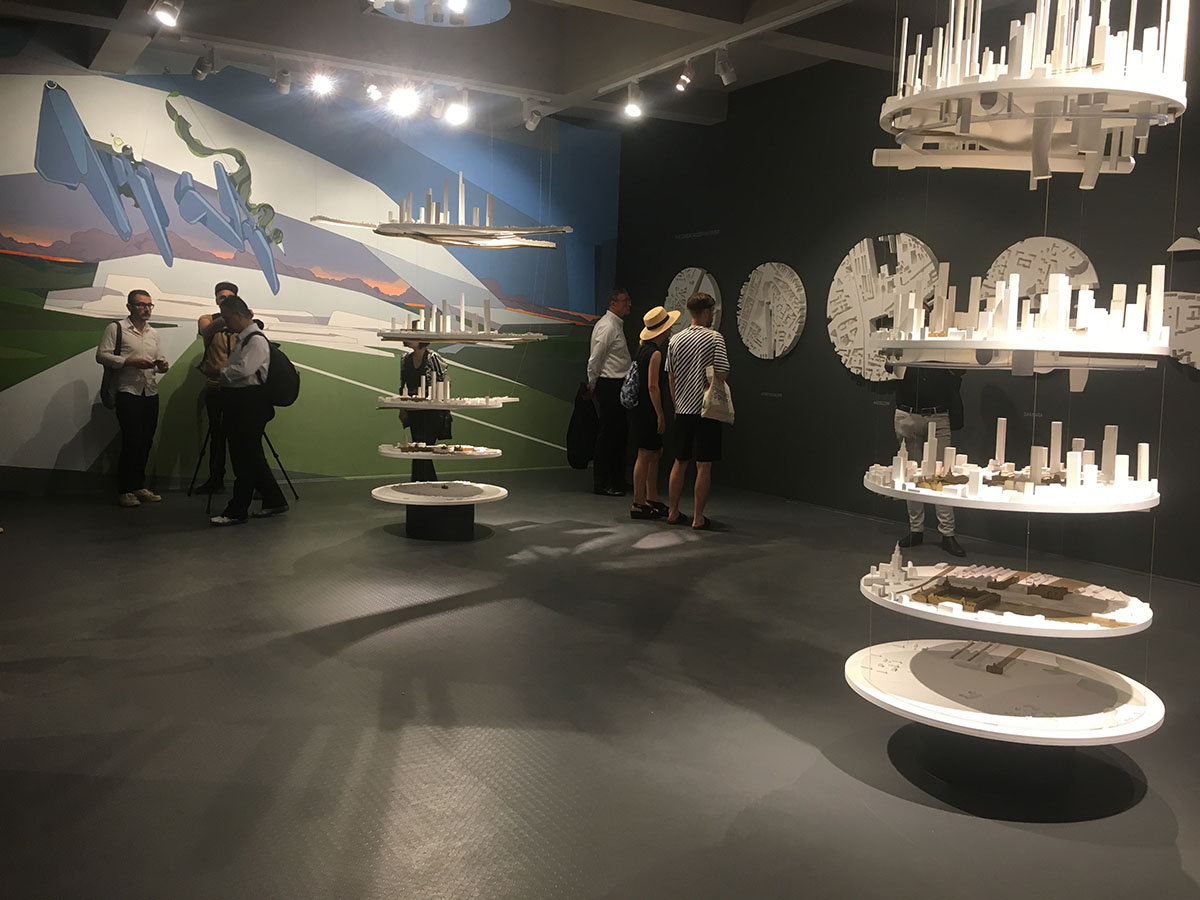 Russian Pavilion presents Russian railways with glamorous paintings in Venice Biennale