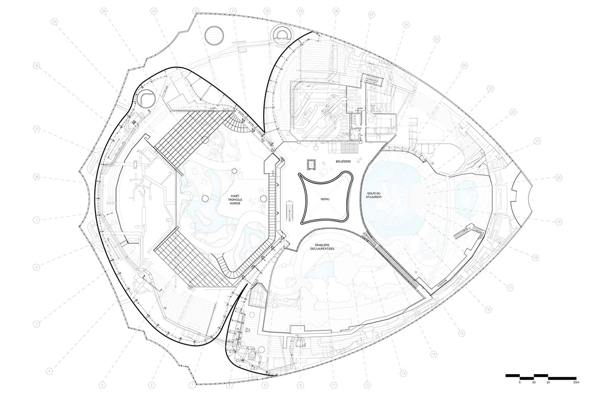 Kanva revitalizes Montréal Biodome with triangular beams and multiple pathways in Canada