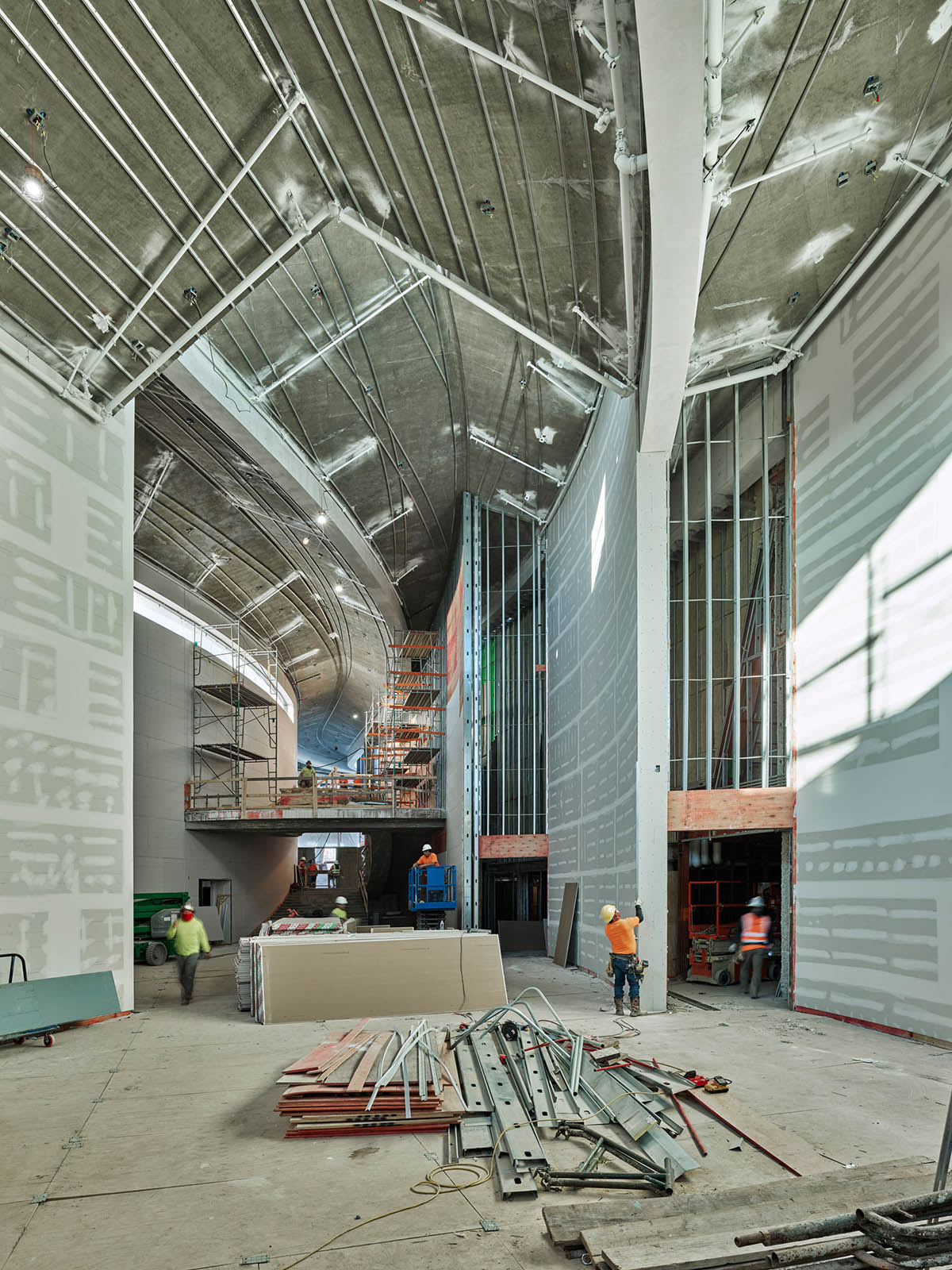 Studio Gang's Arkansas Museum of Fine Arts takes shape with folded concrete roof in Little Rock