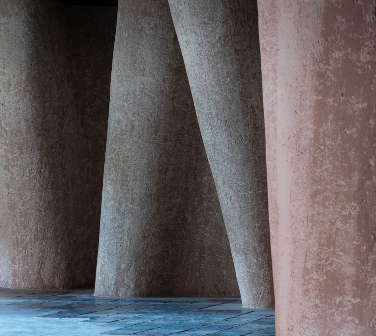 Vegetarian restaurant by Adrei Studio features moulded walls that become exhibition piece in Vietnam 