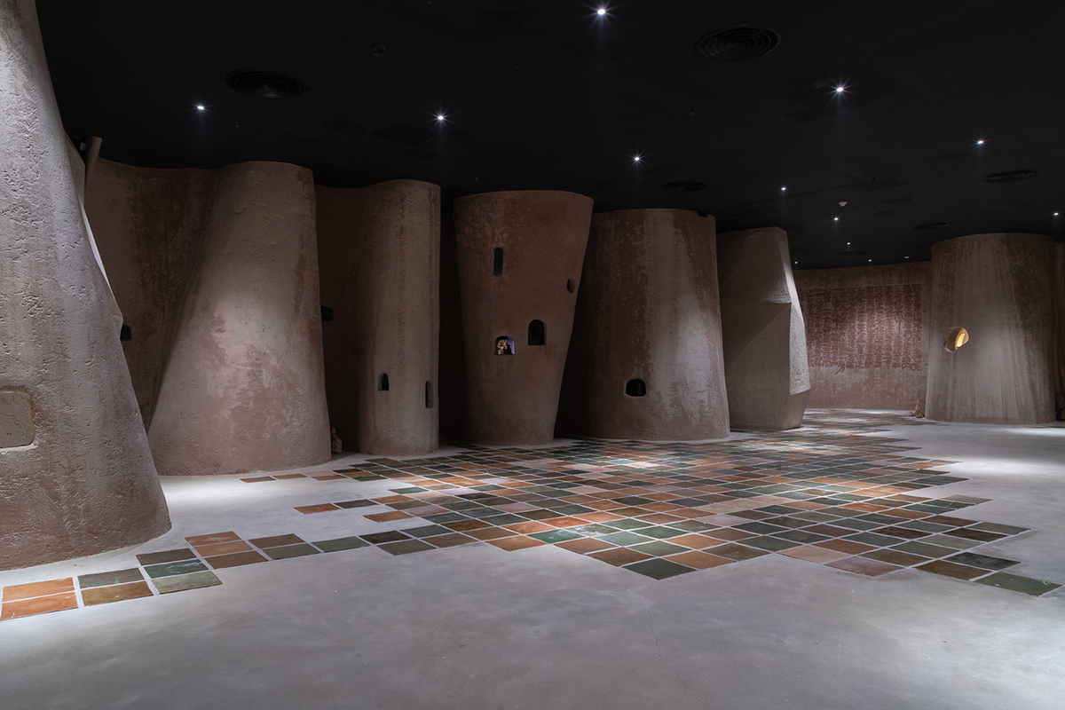 Vegetarian restaurant by Adrei Studio features moulded walls that become exhibition piece in Vietnam 