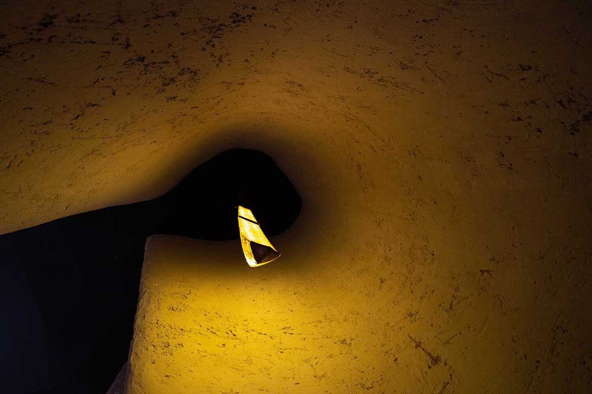 Vegetarian restaurant by Adrei Studio features moulded walls that become exhibition piece in Vietnam 