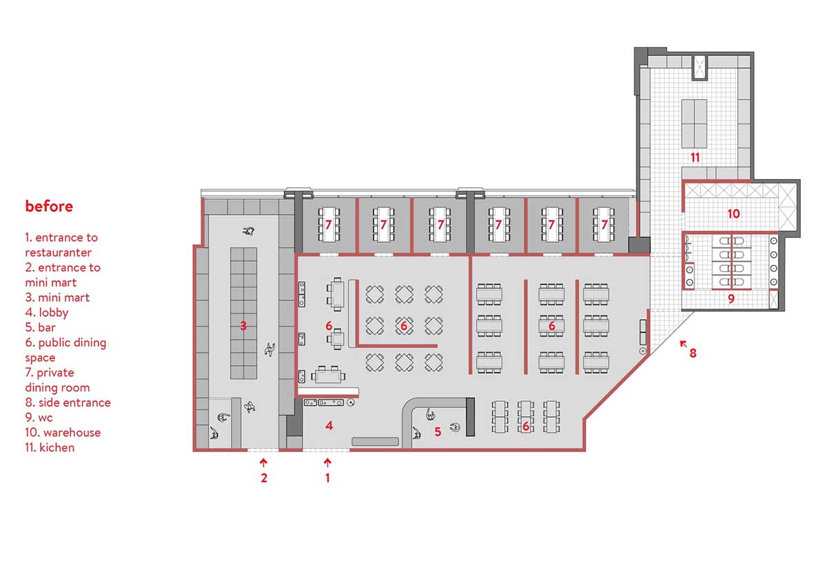 Vegetarian restaurant by Adrei Studio features moulded walls that become exhibition piece in Vietnam 