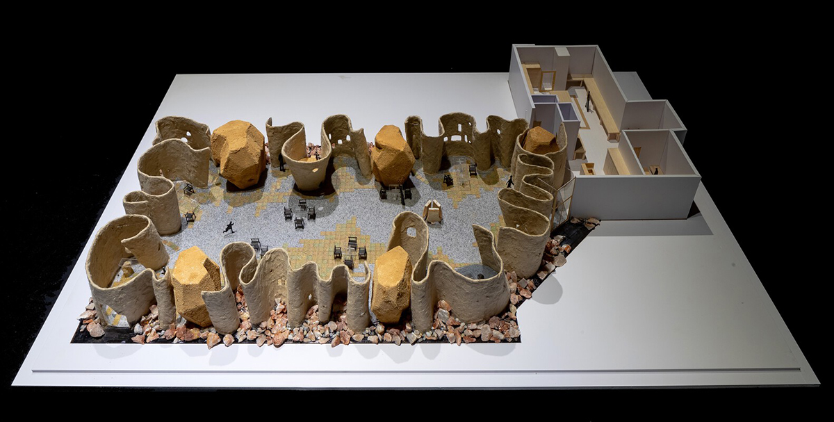 Vegetarian restaurant by Adrei Studio features moulded walls that become exhibition piece in Vietnam 