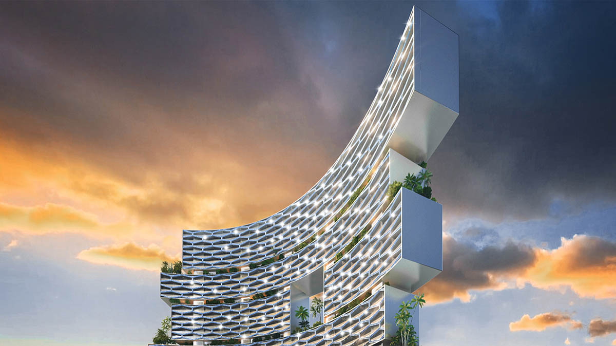 Büro Ole Scheeren unveils Sanya Horizons, a vertical tropical resort featuring hanging gardens