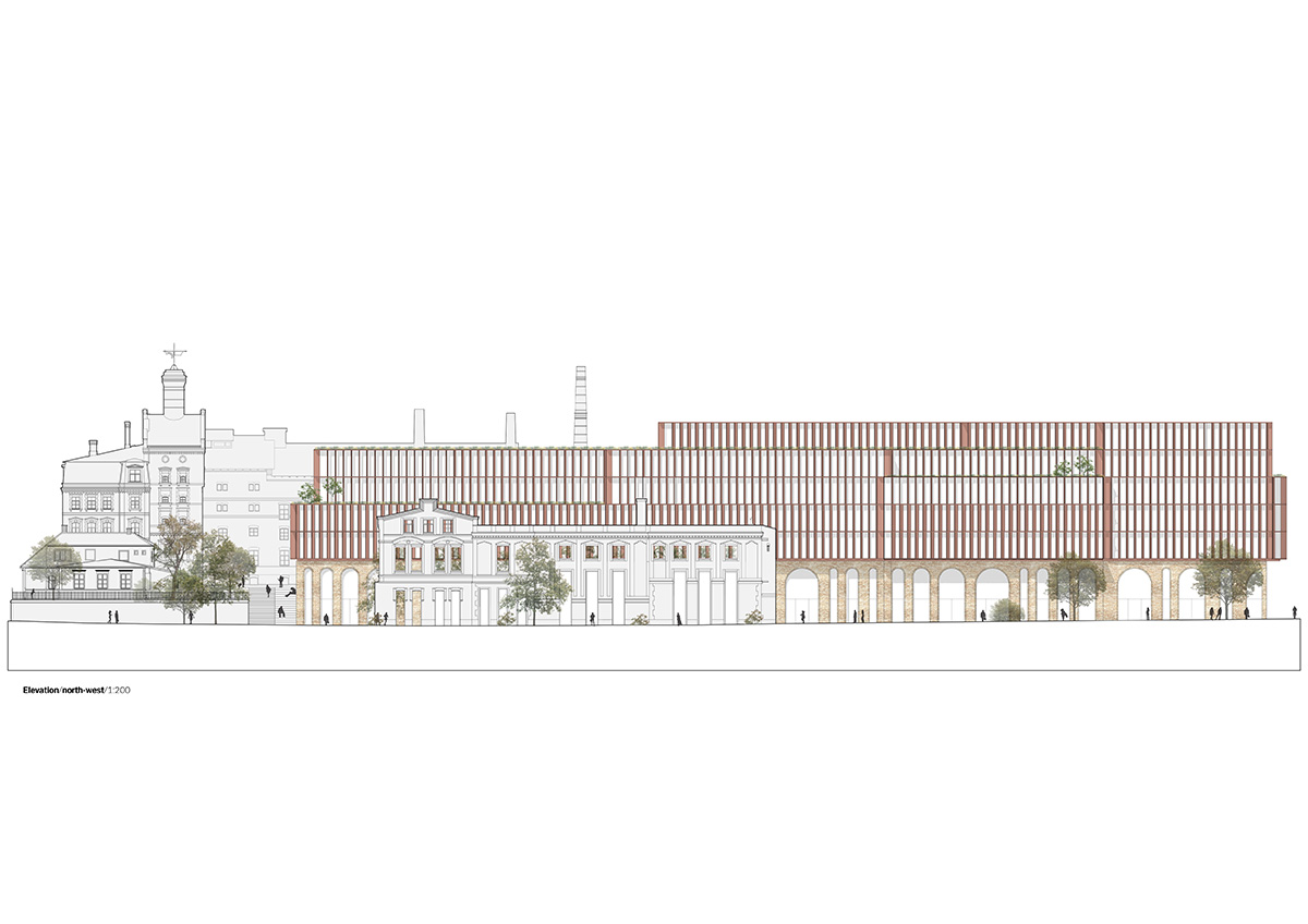 SHL Architects revives Riga's former industrial beer brewery site with bold brick facade buildings