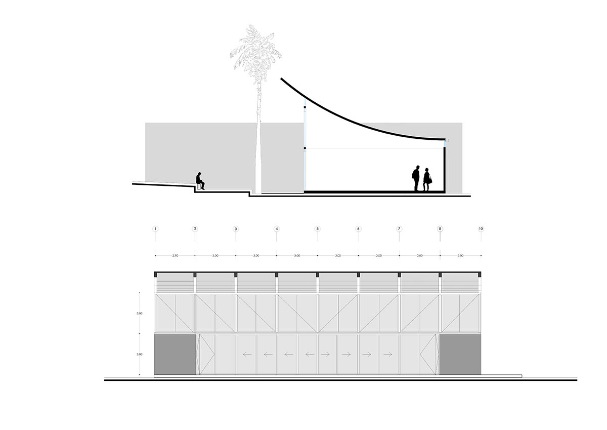 TEC Taller EC creates pavilion with concave wooden roof that becomes a façade in Ecuador