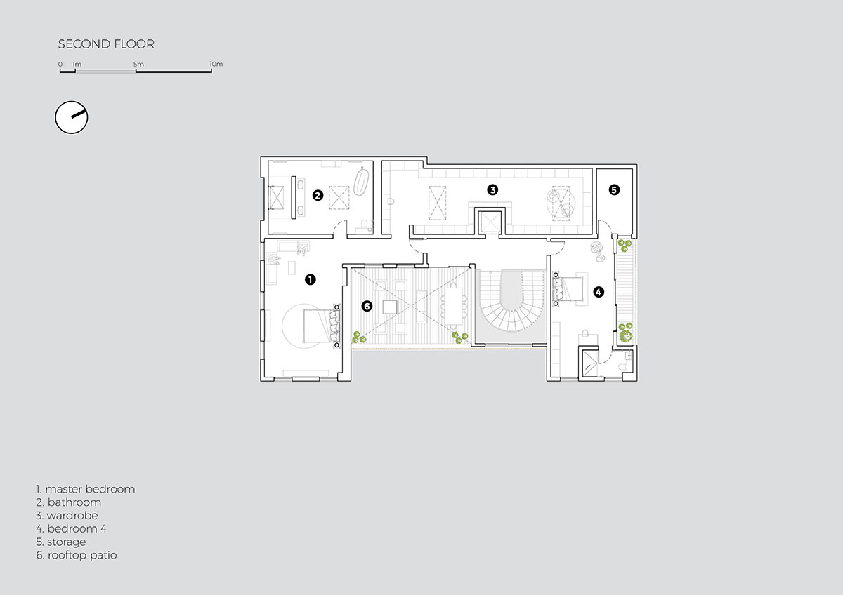 cmDesign Atelier built family house with crisp lines, geometric patterns and solid walls in Lagos 