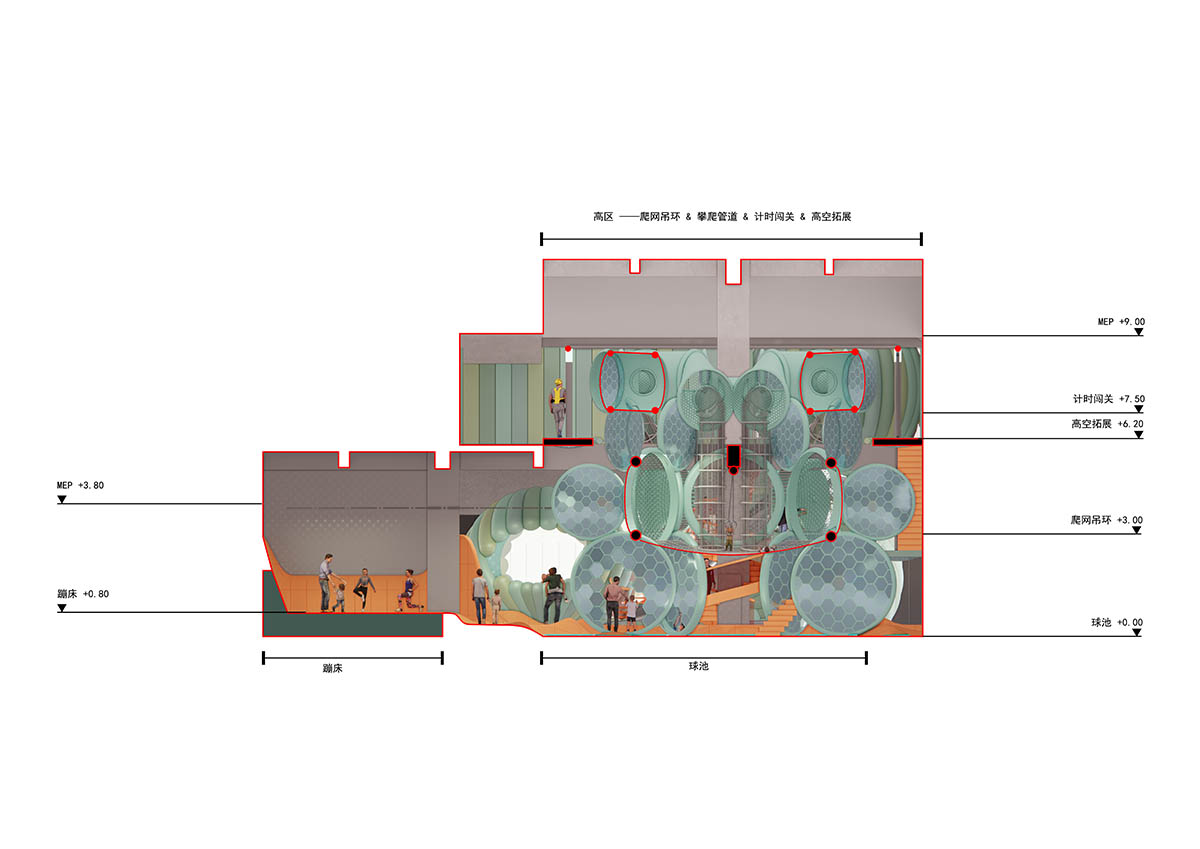 waa creates artificial land for a sports centre that acts like