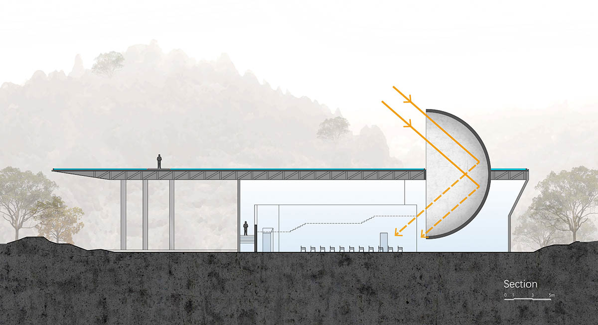 SYN Architects' ceremony hall features moon-shaped balloon that never sets in Daolang Town