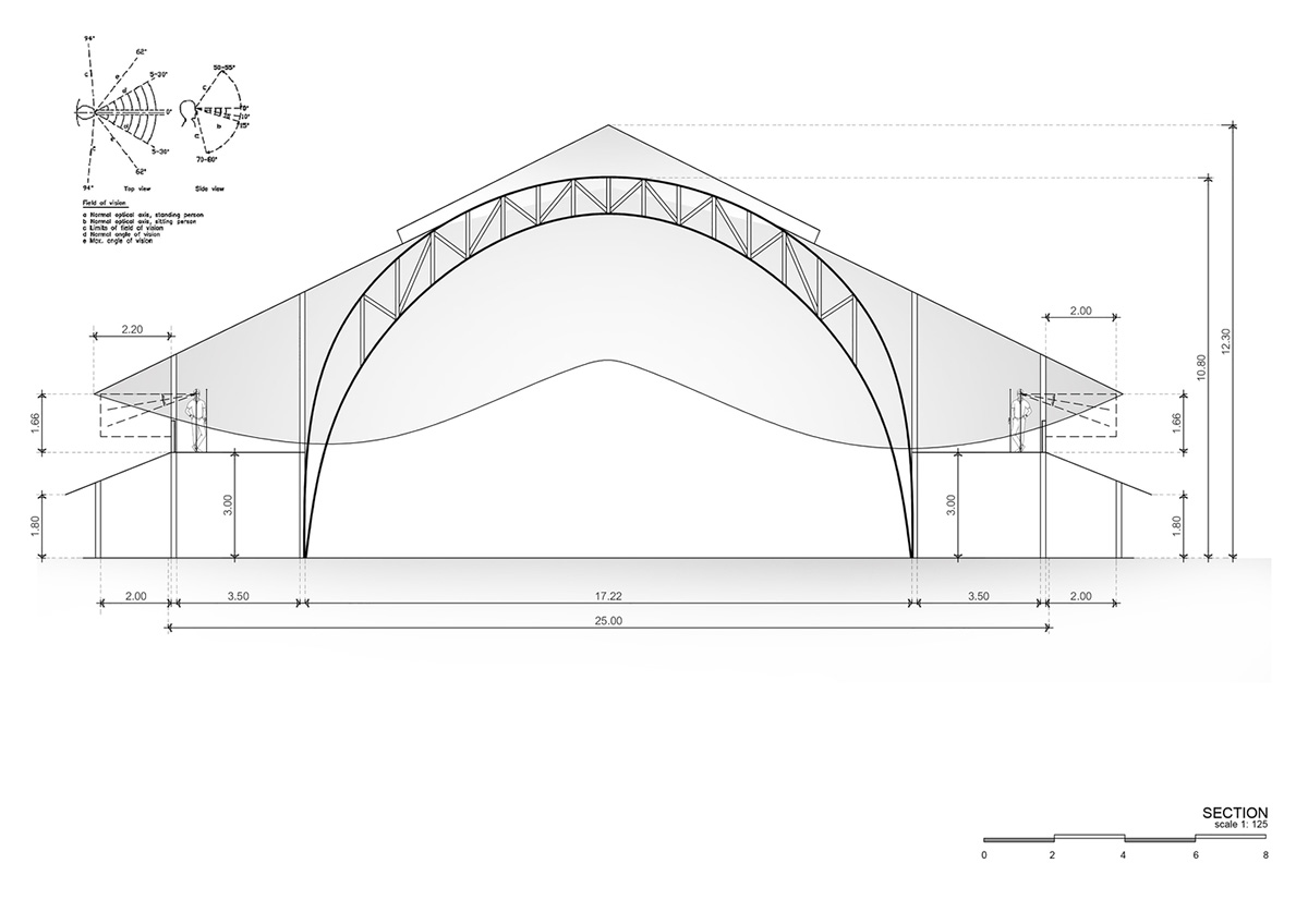 CLA used organic flowing curves with newly invented bamboo trusses for Bamboo Sports Hall in Thailand