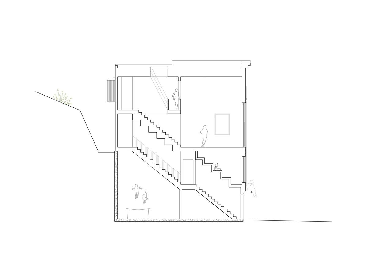 High windows allow users to get well-lit living spaces for this house by Rever & Drage Architects