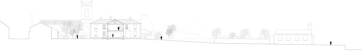 Mccullough Mulvin Architects adds two metal-clad volumes to convert former almshouse into art gallery