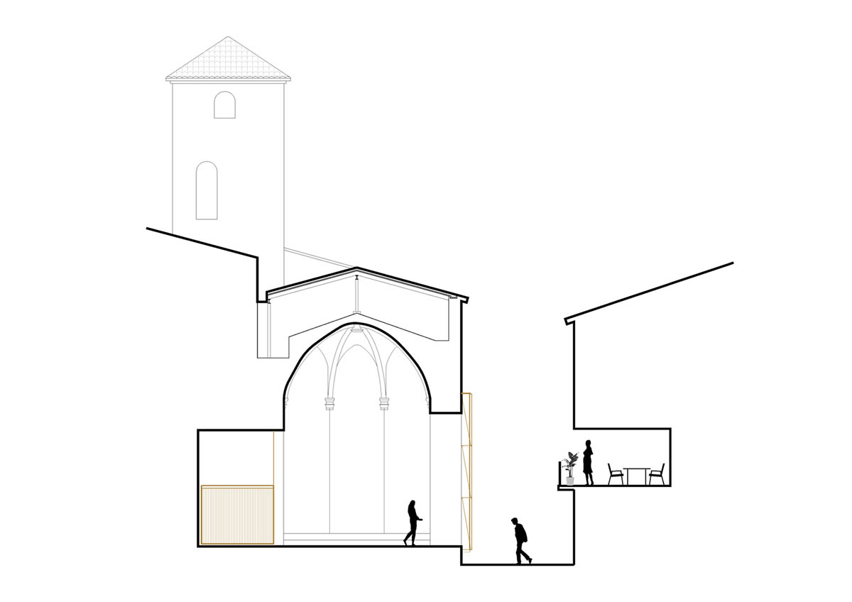 Carles Enrich Studio converts old church into performing arts centre in Spain