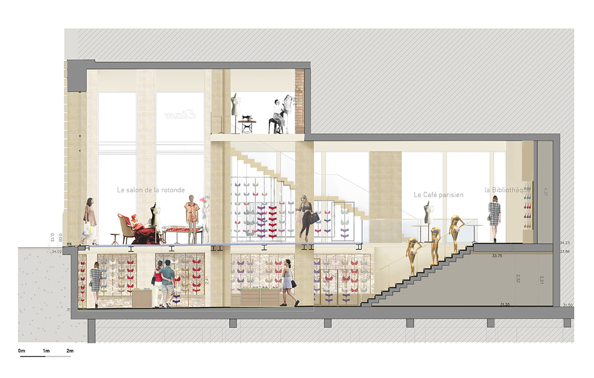 MVRDV renovates 19th-century Haussmann building with glass floor for a lingerie store in Paris