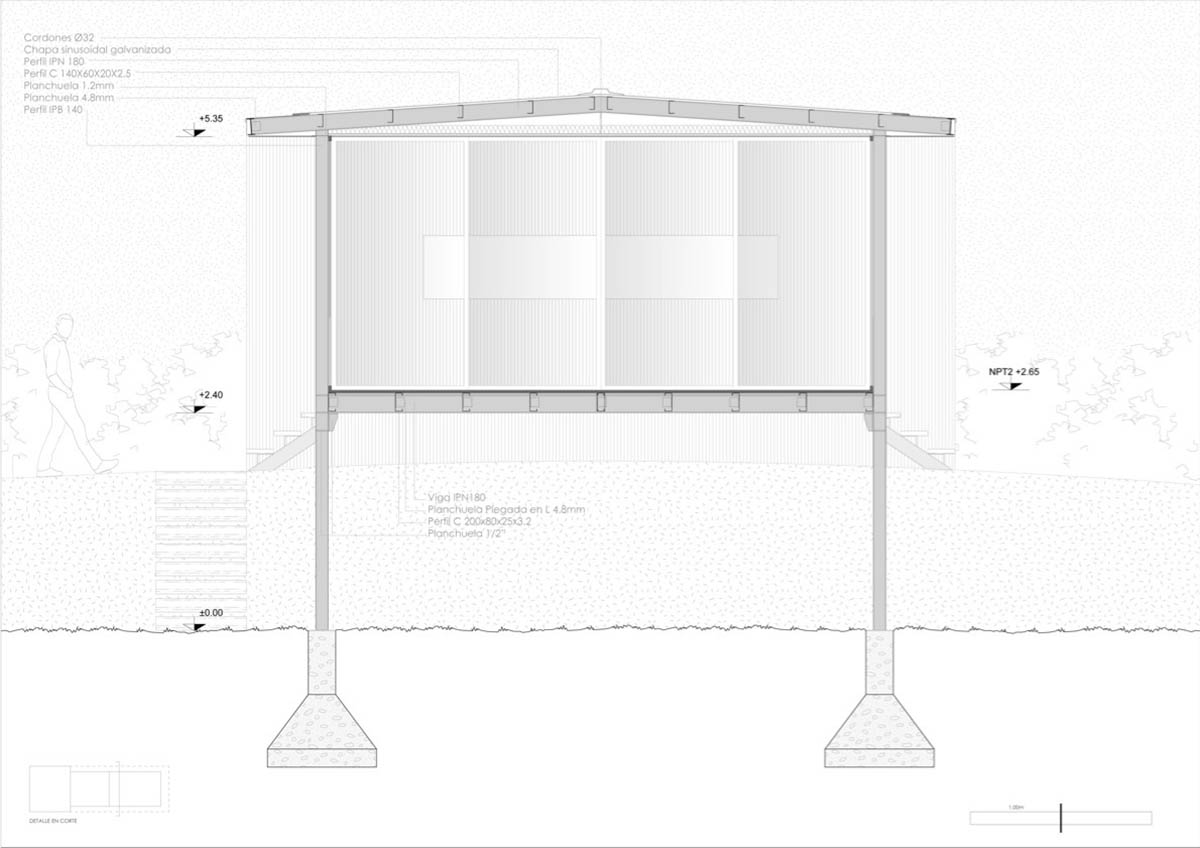 Floating Argentinean house by Mateo Gagliardo sits on a hill to resists against flooding 