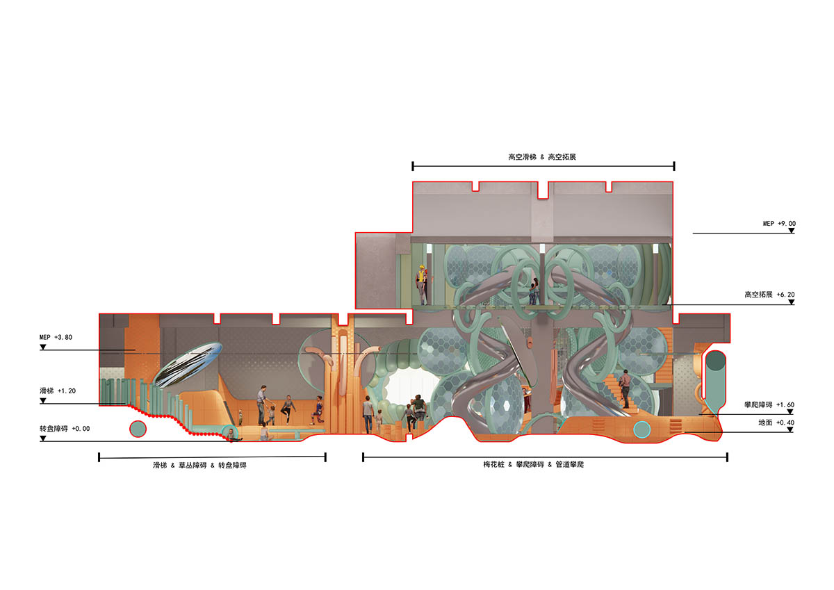 waa creates artificial land for a sports centre that acts like