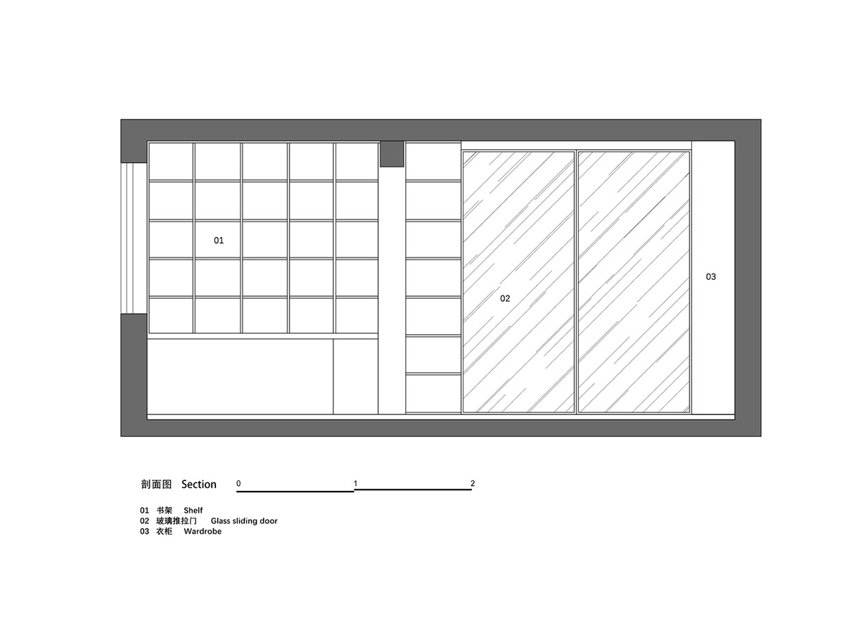 Cherry wood bookcase shapes this house by Atelier D+Y to create flexible interior in Shanghai