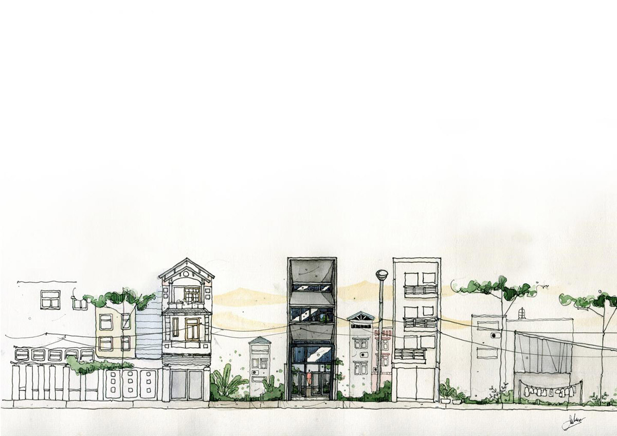 23o5 studio built narrow Tien House that can be adaptable to comfortable lifestyle in Vietnam 